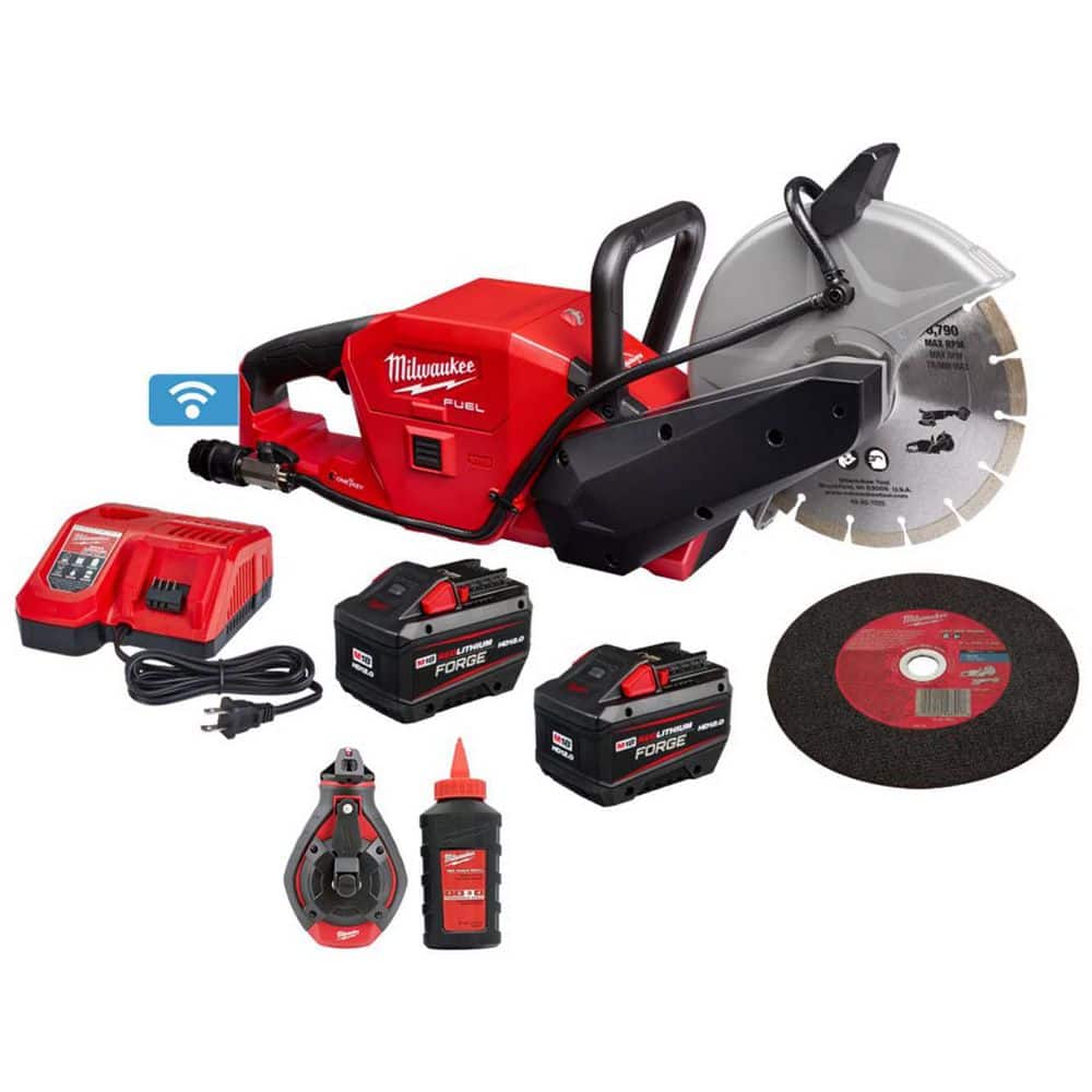 Milwaukee M18 FUEL ONE-KEY 18V Lithium-Ion Brushless Cordless 9 in. Cut Off Saw Kit with 100 ft. Bold Line Chalk Reel Kit
