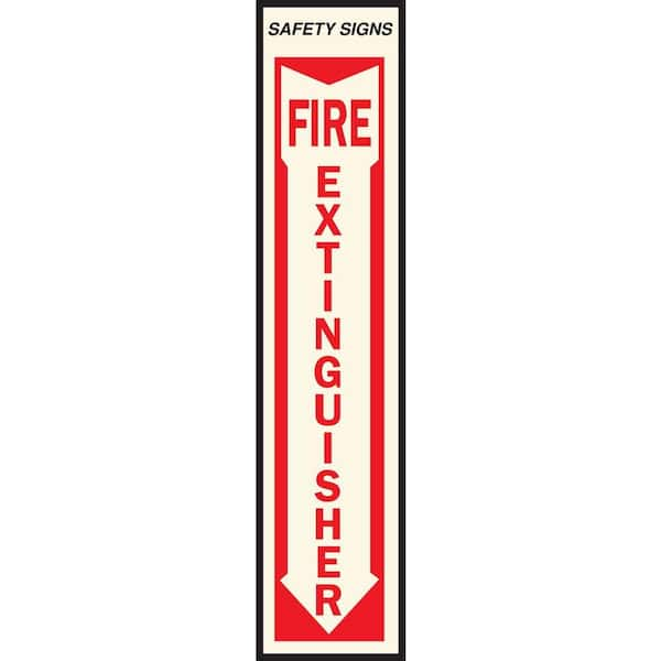 HY-KO 19 in. x 4 in. Vinyl Glow-in-the-Dark Fire Extinguisher Vertical Sign