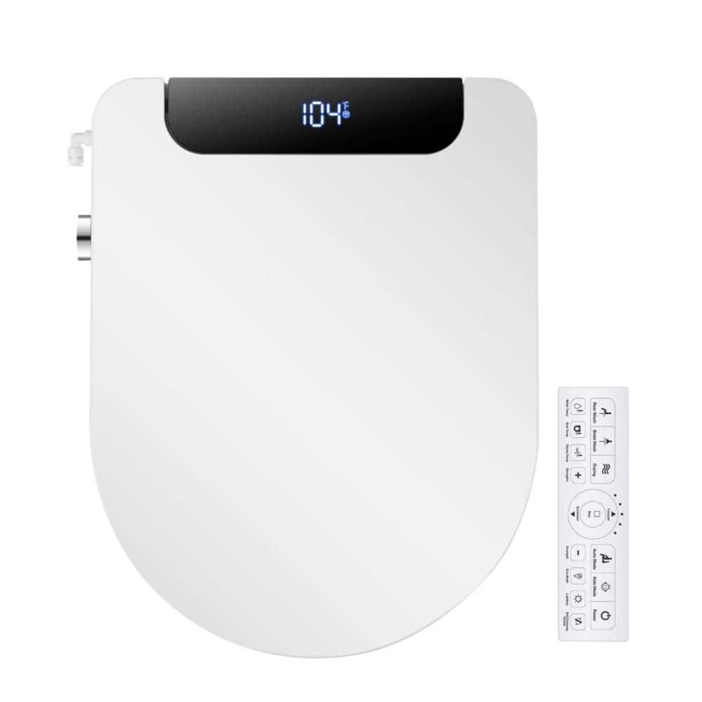 LED Electric Bidet Seat for Toilet, Round Toilets with Air Dryer, Heated Seat and Slow Close Lid, in White price history on PriceWatchPro