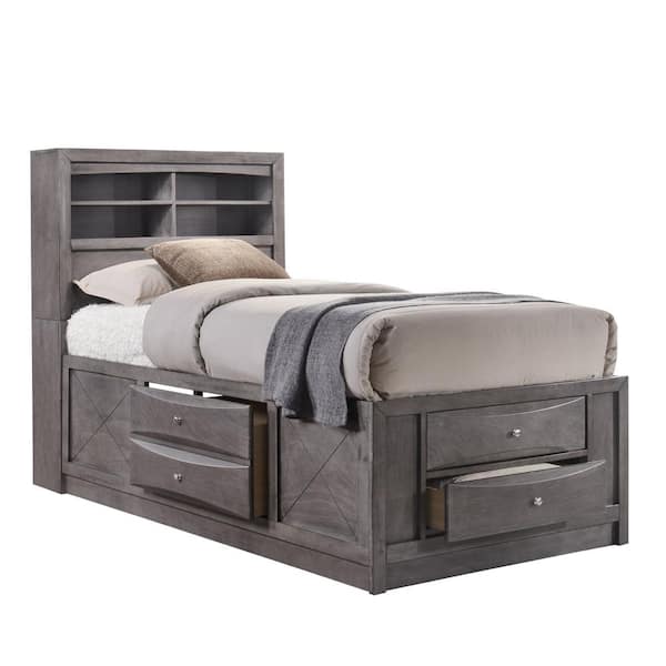 Picket House Furnishings Madison Gray Twin Storage Bed