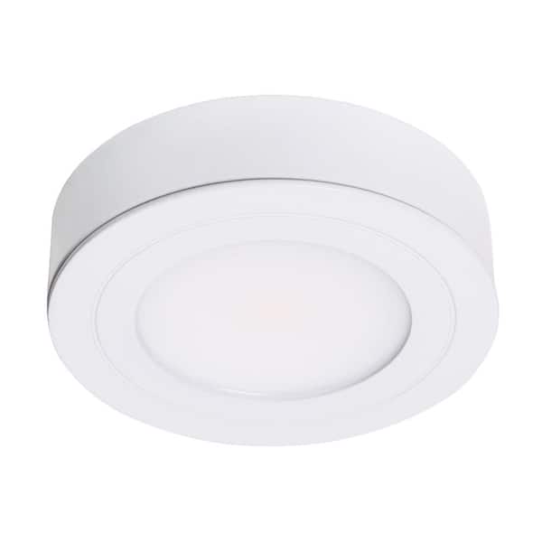 Armacost Lighting PureVue Dimmable Soft White LED Puck Light Matte White Finish