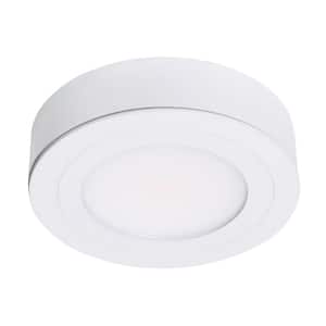 PureVue Dimmable Soft-Bright White (3000K) LED White Satin Puck Light