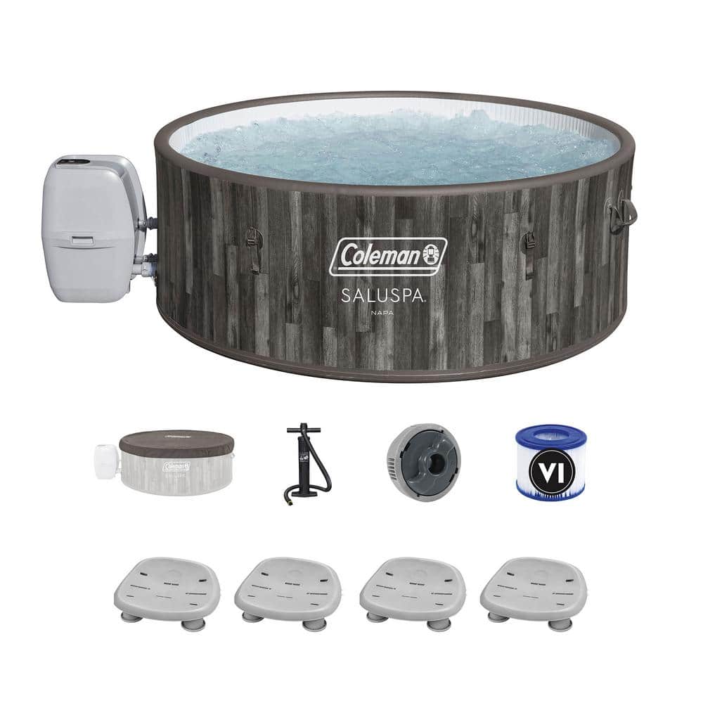 SaluSpa Napa 7-Person 180-Jet Inflatable Hot Tub with Pool and Spa Seat (4-