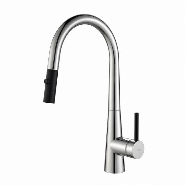 KRAUS Crespo Single-Handle Pull-Down Kitchen Faucet with Dual-Function Sprayer in Chrome