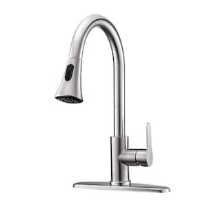 AF Single Handle Pull Down Sprayer Kitchen Faucet with 2 Modes in Brushed Nickel