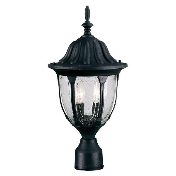 Illumine 2-Light Outdoor Textured Black Post Mount Lantern