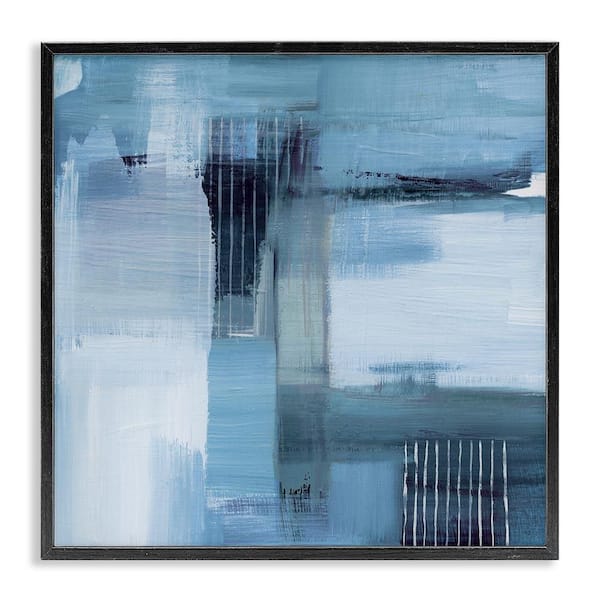 Stupell Industries Woven Paint Streaks by Susan Jill Black Framed Abstract Giclee Art Print 24 in. x 24 in.