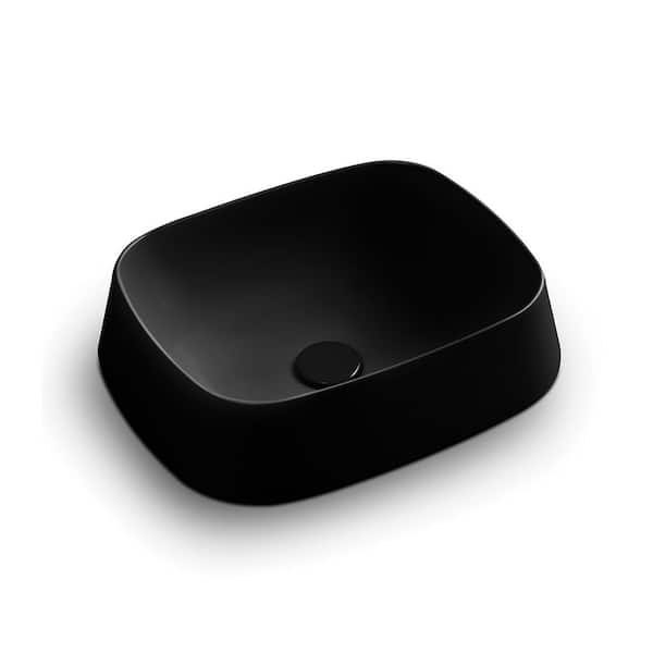 WS Bath Collections Mood TA 50.42 Ceramic Rectangle Vessel Sink in Matte Black