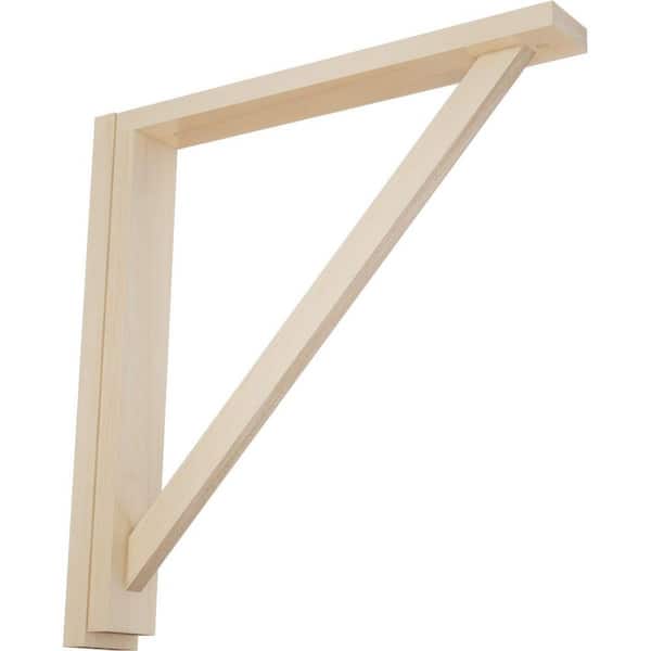 Ekena Millwork 2-1/2 in. x 17-3/4 in. x 17-1/4 in. Rubberwood Traditional Shelf Bracket