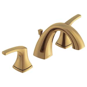 Vaughn Double Handle Deck Mount Widespread Bathroom Faucet with Metal Pop-Up Drain in Brushed Bronze