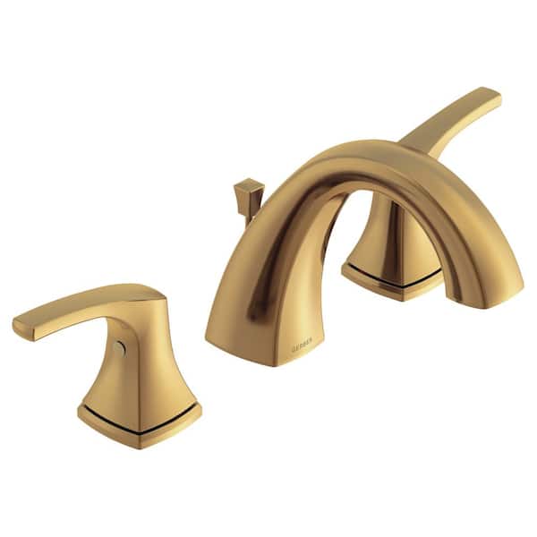 Gerber Vaughn Double Handle Deck Mount Widespread Bathroom Faucet with Metal Pop-Up Drain in Brushed Bronze