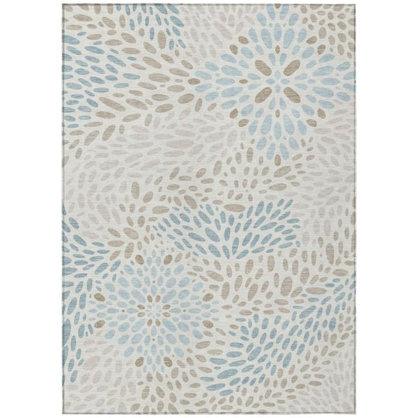 Chantille Machine Washable Indoor/Outdoor Abstract ACN2629 Ivory 3 ft. x 5 ft. Area Rug