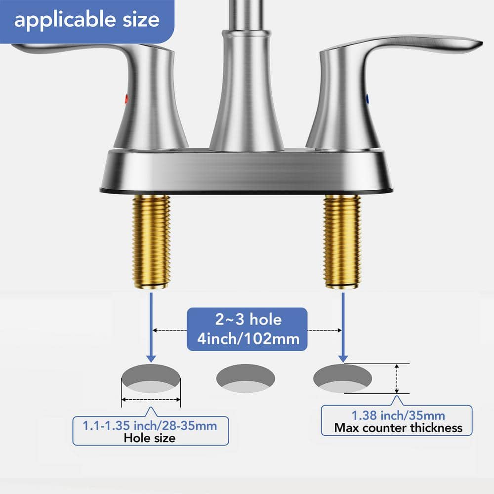 Brushed Nickel High Arc Double Handle Bathroom Faucet