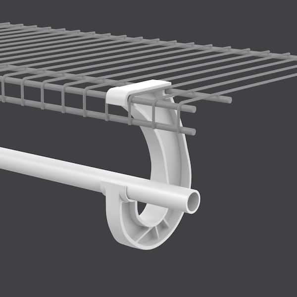 SuperSlide 48 in. Hanging Closet Rod (1 Piece) and 6 in. x 1 in. White Closet Rod Bracket (2 Pieces)