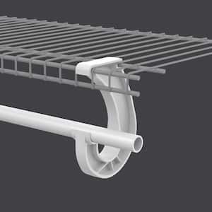 SuperSlide 48 in. Hanging Closet Rod (2 Pieces) and 6 in. x 1 in. White Closet Rod Bracket (4 Pieces)