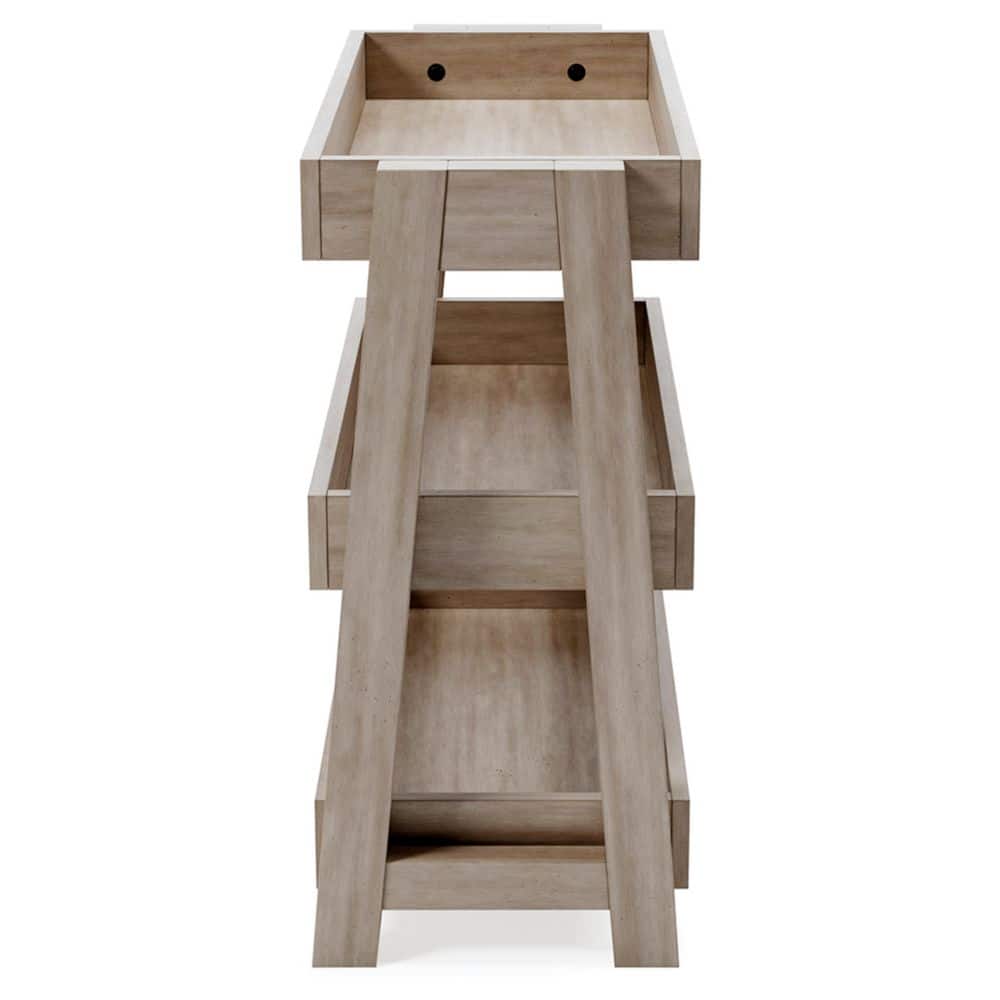 Blariden Light Beige Wood Rectangular Shelf Accent Table