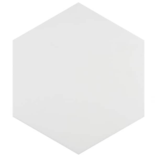 Apini Hex Matte White 9-1/8 in. x 10-1/2 in. Porcelain Floor and Wall Tile (7.14 sq. ft./Case)
