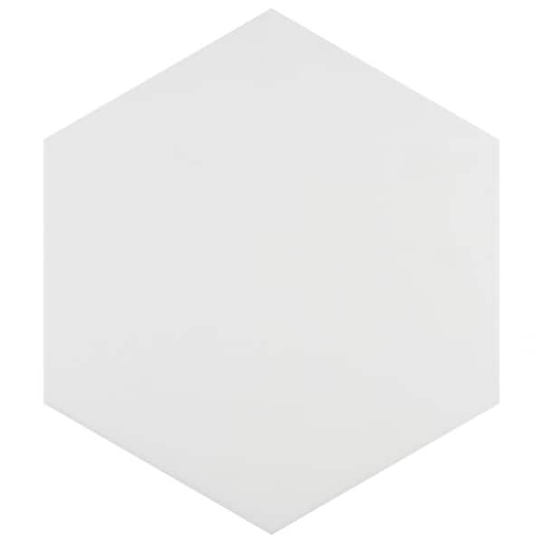 Merola Tile Apini Hex Matte White 9-1/8 in. x 10-1/2 in. Porcelain Floor and Wall Tile (7.14 sq. ft./Case)