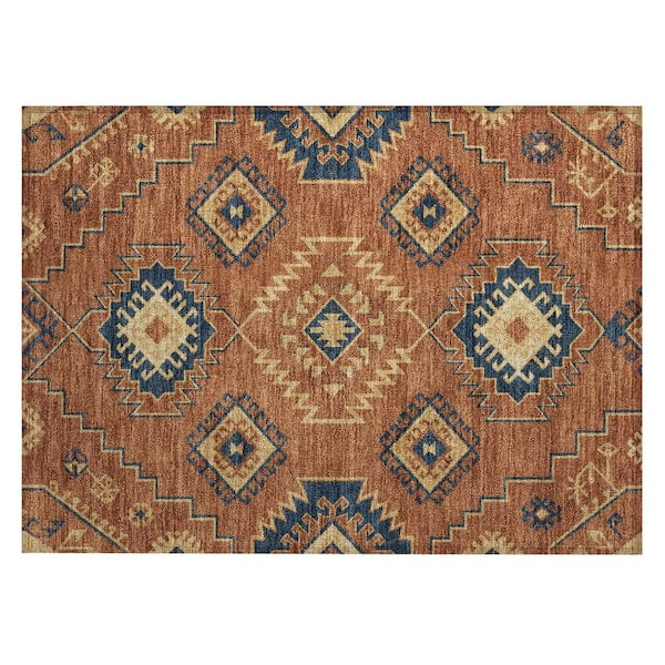 Chantille Machine Washable Indoor/Outdoor Abstract ACN3011 Rust 3 ft. x 4 ft. Area Rug