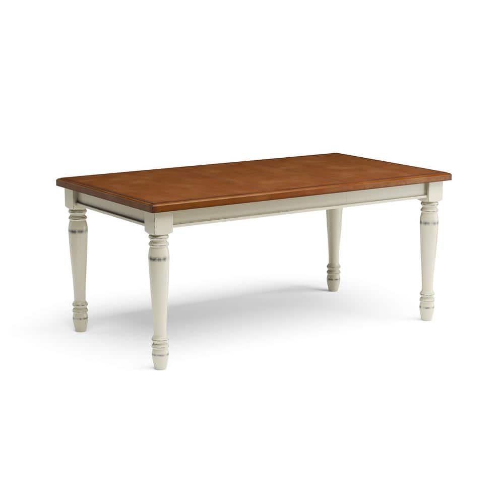 Cottage Charm Extendable Dining Table in Off-White and Oak