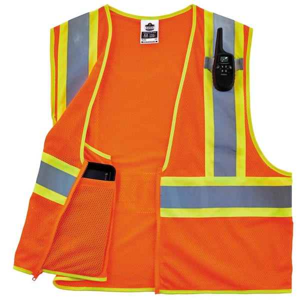 GLoWEAR Class 2 Small/Medium Orange Hi-Vis Type R Economy 2-Tone Vest