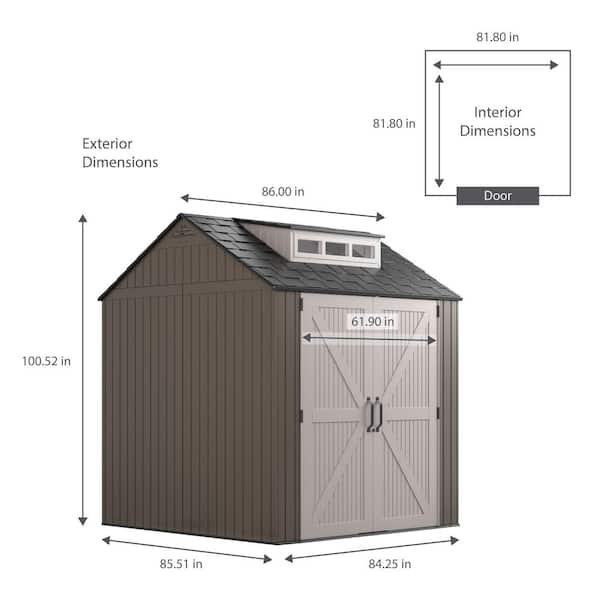 Rubbermaid 2035896 7x7 ft Big Max Outdoor Storage Shed for sale online