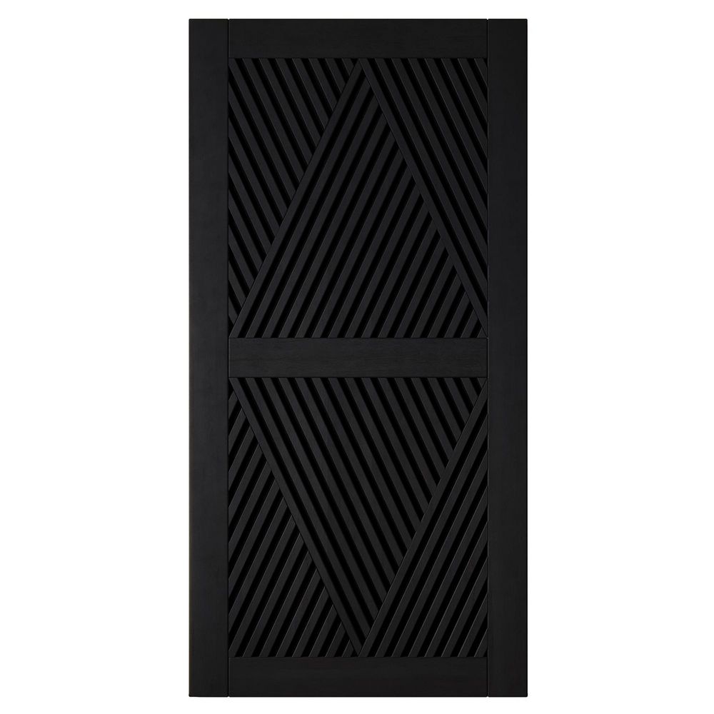 LT 32 in. x 84 in. C-Panel Solid Core Black Diamond Design Pine Wood Interior Sliding Barn Door Slab