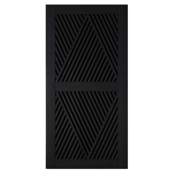 LT 40 in. x 84 in. C-Panel Solid Core Black Diamond Design Pine Wood Interior Sliding Barn Door Slab
