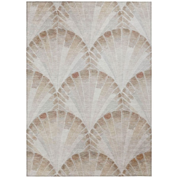 Chantille Machine Washable Indoor/Outdoor Abstract ACN2401 Beige 8 ft. x 10 ft. Area Rug