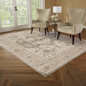 Harmony Global Brown 7 ft 6 in. X 10 ft. Polyester Indoor Machine Washable Area Rug