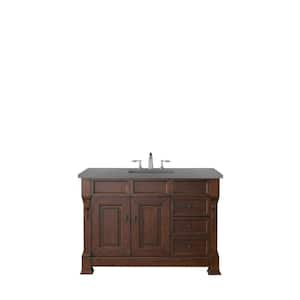 Brookfield 48 in. W x 23.5 in. D x 34.3 in. H Single Vanity in Warm Cherry with Quartz Top in Grey Expo