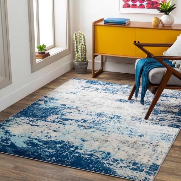 Livabliss Gene Dark Blue 5 ft. 3 in. x 7 ft. 3 in. Area Rug