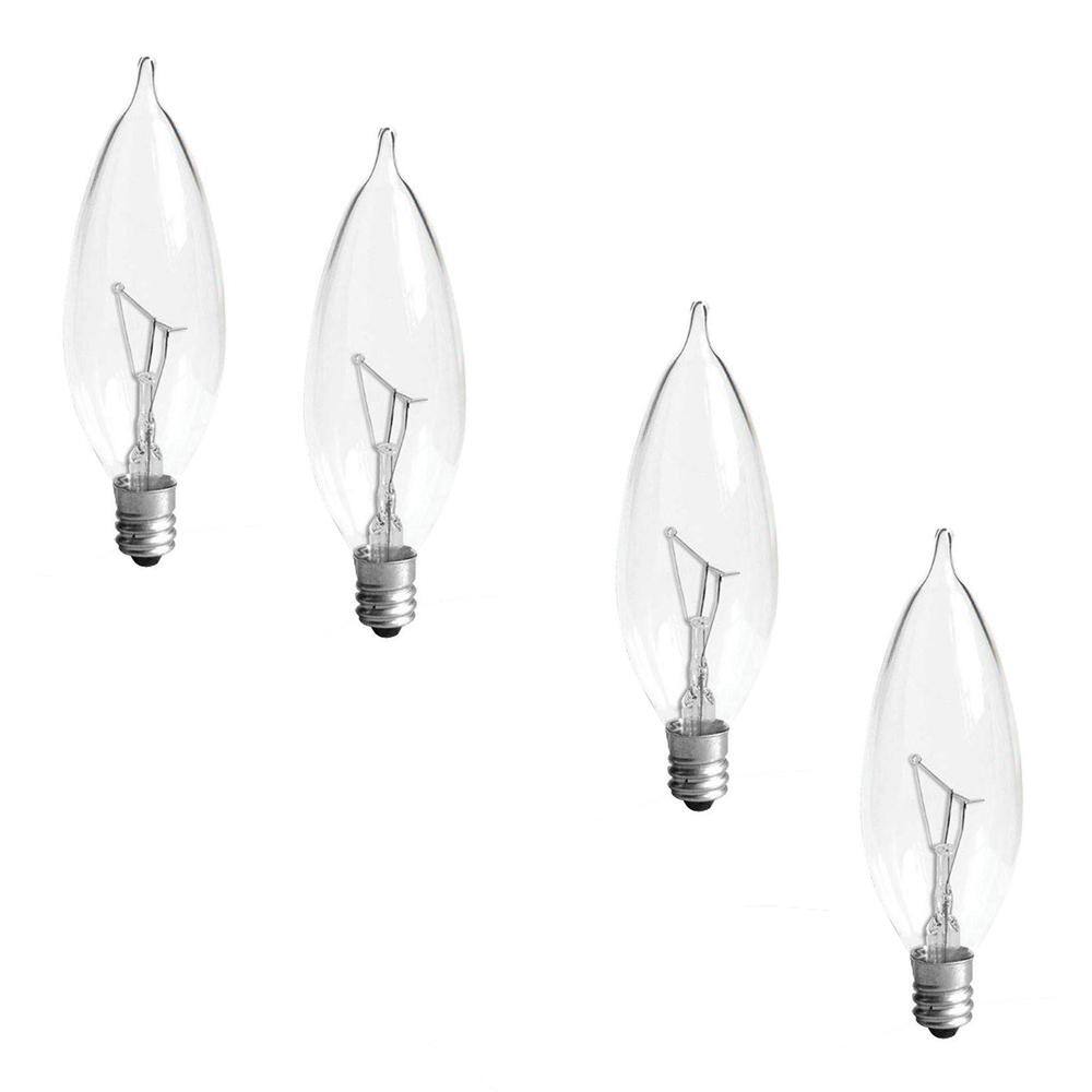 Set of 6 GE Crystal Clear 40 Watt Bent Tip Standard Base Light Bulbs for sale online 