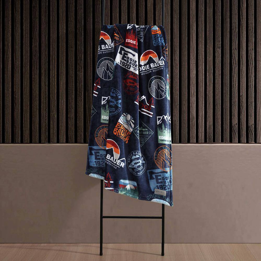 Full Blue Fleece Reversible Lightweight Blanket