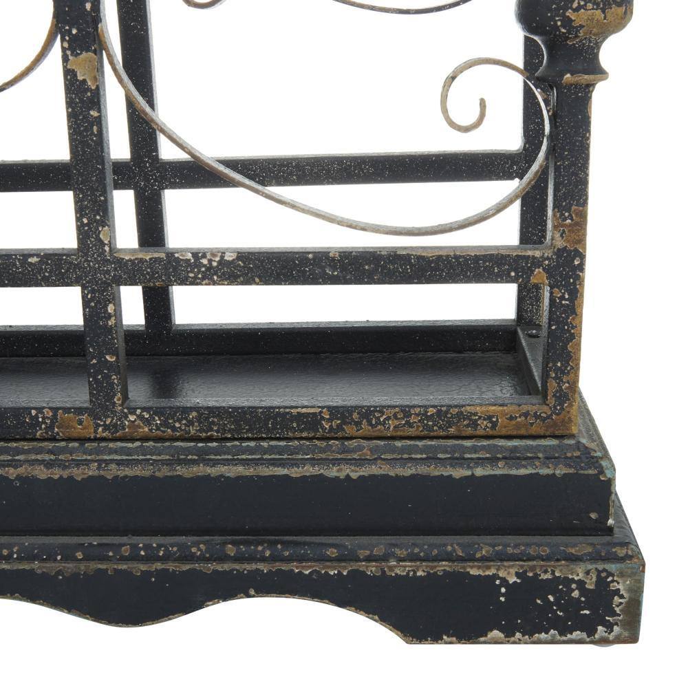 Vintage-Inspired Distressed Black Iron 8" Tabletop Candelabra