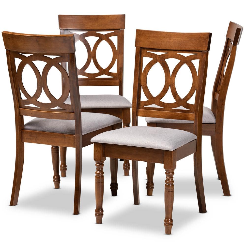 Francie Charcoal and Walnut Upholstered Dining Chairs (Set of 2) 10814 -  The Home Depot
