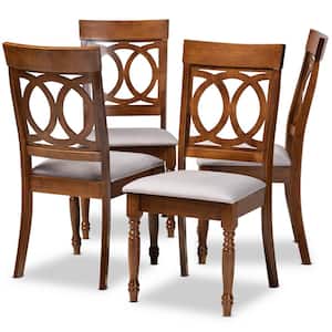 Lucie Grey and Walnut Fabric Dining Chair (Set of 4)