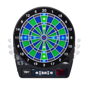 Ion Illuminated Electronic 15.5 in. Dartboard with Darts and Accessories