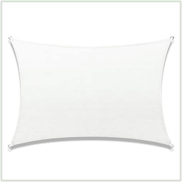 10 ft. x 18 ft. 190 GSM White Rectangle Sun Shade Sail Screen Canopy Outdoor Patio and Pergola Cover (Custom Size)