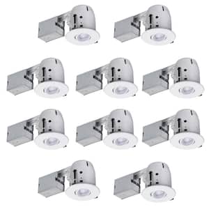4 in. White IC Rated Dimmable Round Recessed Lighting Kit, LED Bulbs Included (10-Pack)