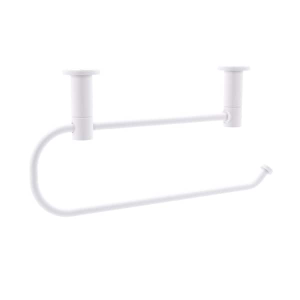 Allied Brass Fresno Collection Under Cabinet Paper Towel Holder in Matte White