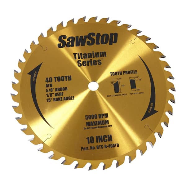 SawStop 40 Tooth Titanium Series Premium Woodworking Blade
