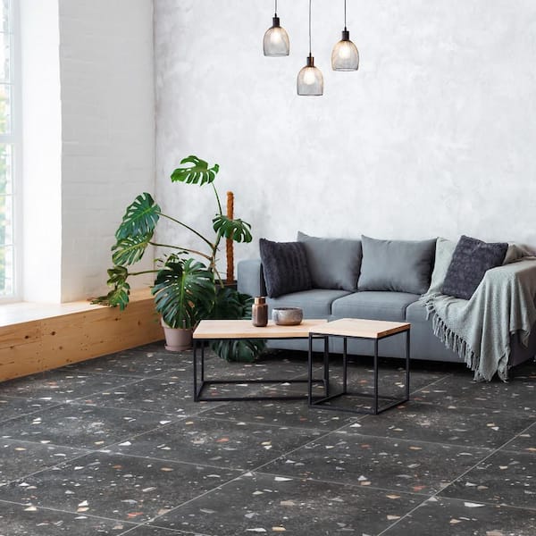 Sonar Black 25-5/8 in. x 25-5/8 in. Porcelain Floor and Wall Tile (13.83 sq. ft./Case)