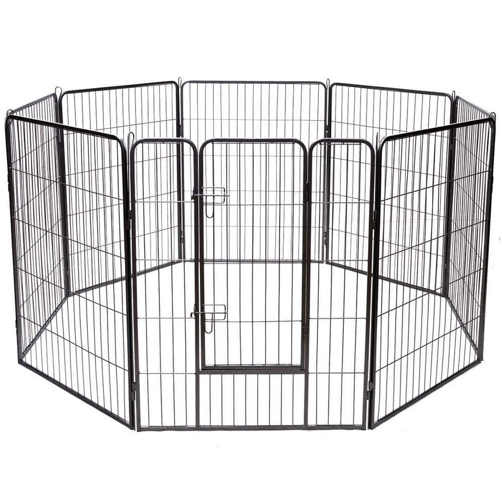 Heavy Duty Black Metal 40" Pet Playpen with Door