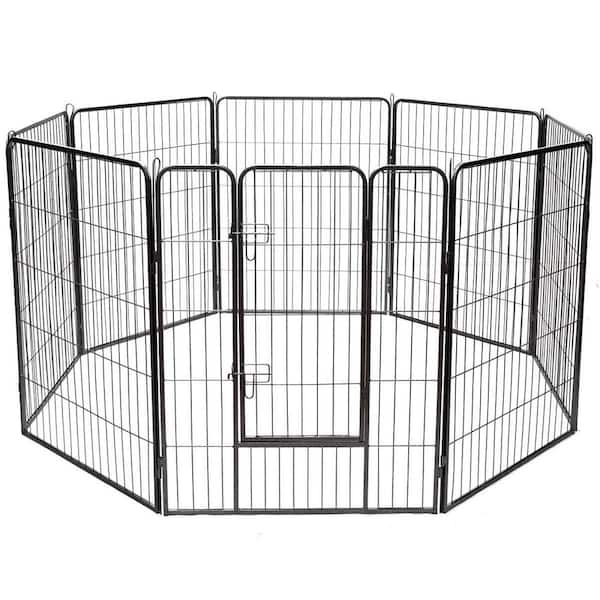 40 in. H 8 Metal Panel Heavy Duty Pet Playpen Dog Pens with Door