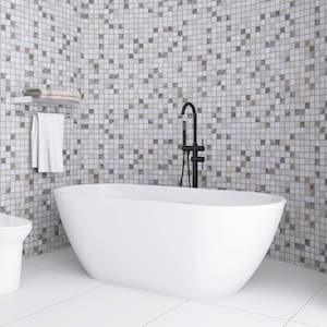 63 in. x 29 in. Acrylic Flatbottom Freestanding Soaking Bathtub in White