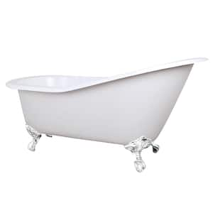 5 ft. Cast Iron Slipper Clawfoot Non-Whirlpool Bathtub in White