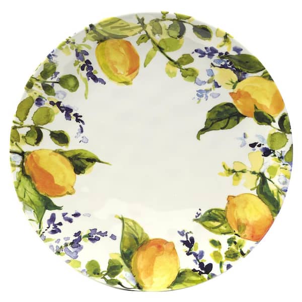 Certified International Lemon Zest Multicolored Melamine Dinner Plate 11 in. (Set of 6)