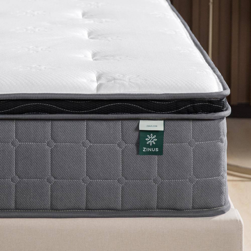 King Size Gray Eurotop Gel Memory Foam Hybrid Mattress
