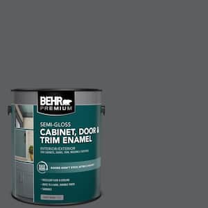 1 gal. #N500-6 Graphic Charcoal Semi-Gloss Enamel Interior/Exterior Cabinet, Door & Trim Paint